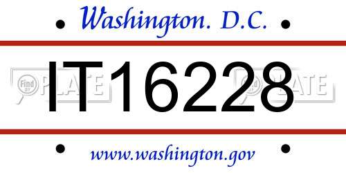 IT16228 District Of Columbia License Plate
