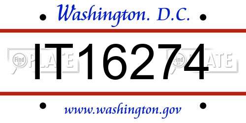 IT16274 District Of Columbia License Plate
