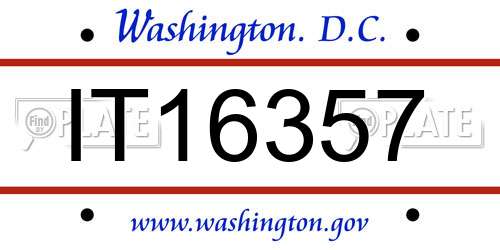 IT16357 District Of Columbia License Plate