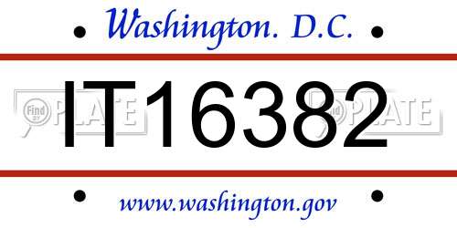 IT16382 District Of Columbia License Plate