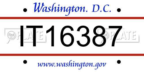 IT16387 District Of Columbia License Plate