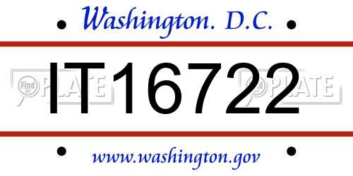 IT16722 District Of Columbia License Plate