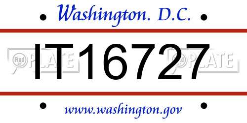 IT16727 District Of Columbia License Plate