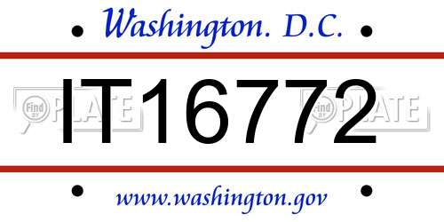 IT16772 District Of Columbia License Plate