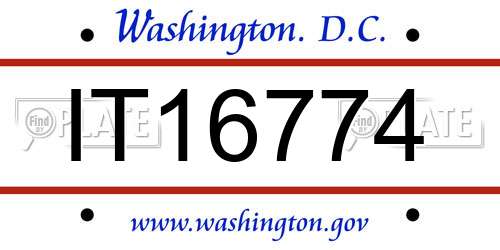 IT16774 District Of Columbia License Plate