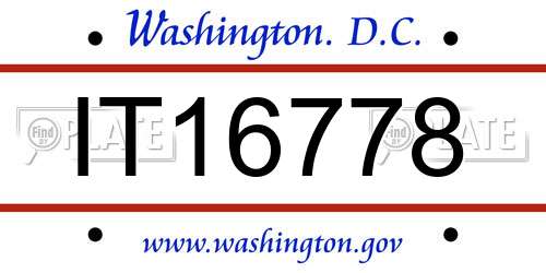 IT16778 District Of Columbia License Plate