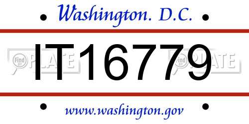 IT16779 District Of Columbia License Plate