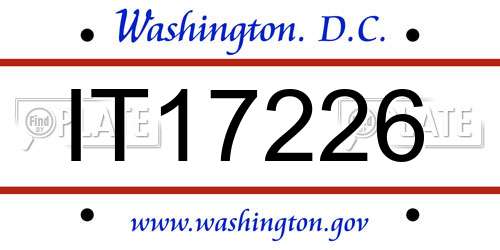 IT17226 District Of Columbia License Plate