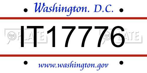 IT17776 District Of Columbia License Plate