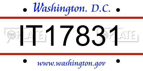 IT17831 District Of Columbia License Plate