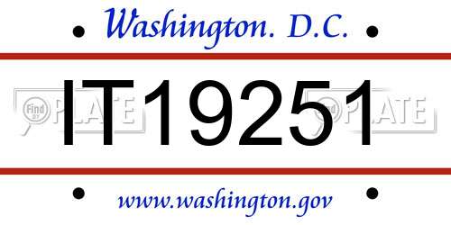 IT19251 District Of Columbia License Plate