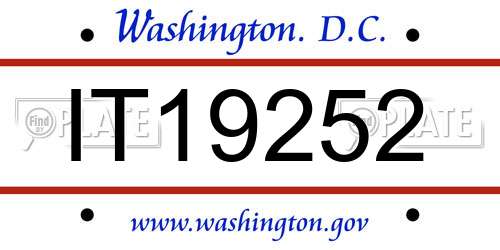 IT19252 District Of Columbia License Plate