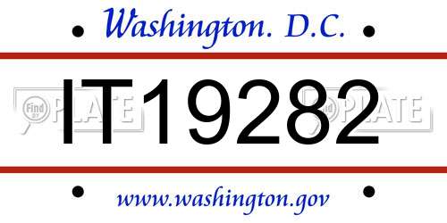 IT19282 District Of Columbia License Plate