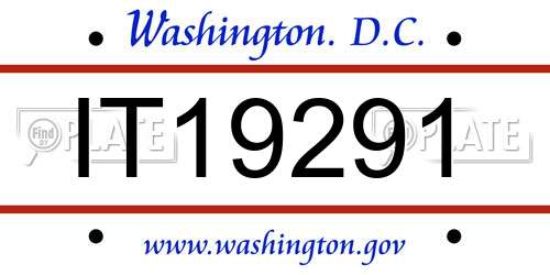 IT19291 District Of Columbia License Plate