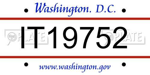 IT19752 District Of Columbia License Plate