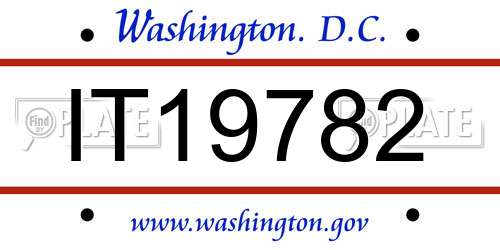IT19782 District Of Columbia License Plate