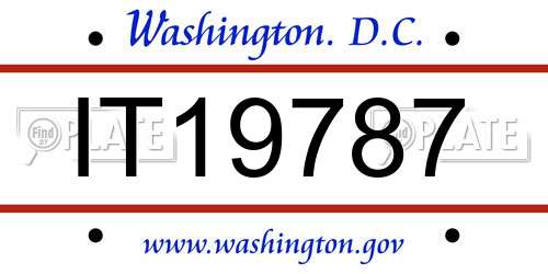 IT19787 District Of Columbia License Plate