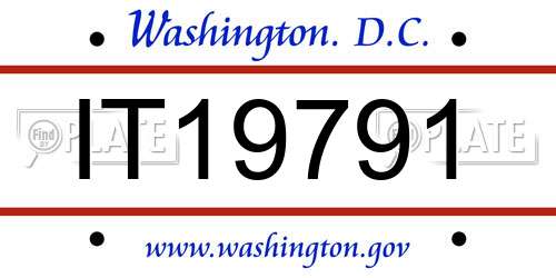 IT19791 District Of Columbia License Plate