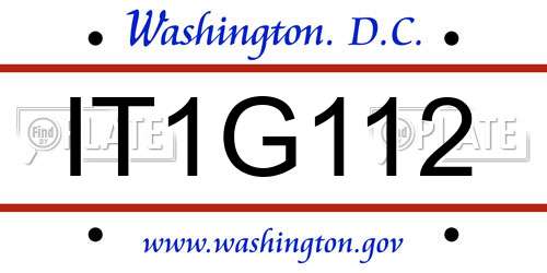 IT1G112 District Of Columbia License Plate