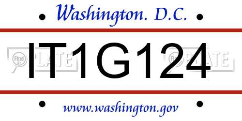 IT1G124 District Of Columbia License Plate
