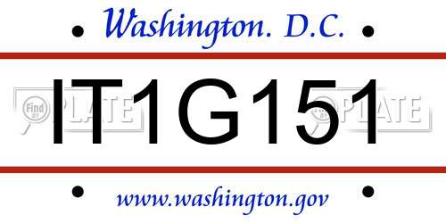 IT1G151 District Of Columbia License Plate