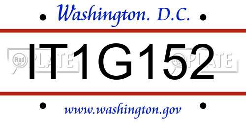 IT1G152 District Of Columbia License Plate