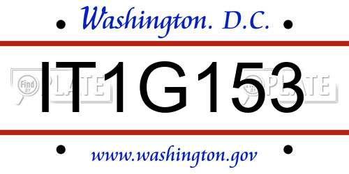 IT1G153 District Of Columbia License Plate