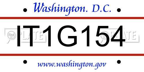 IT1G154 District Of Columbia License Plate