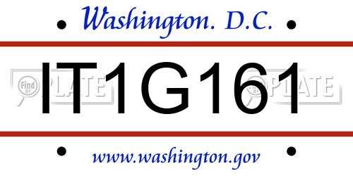 IT1G161 District Of Columbia License Plate