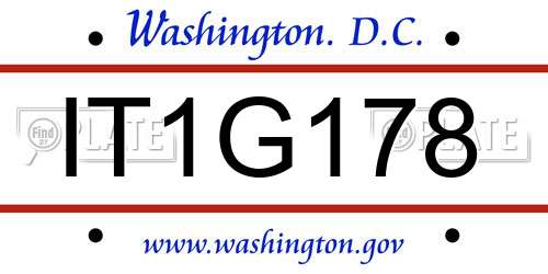 IT1G178 District Of Columbia License Plate
