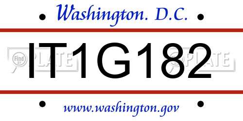 IT1G182 District Of Columbia License Plate