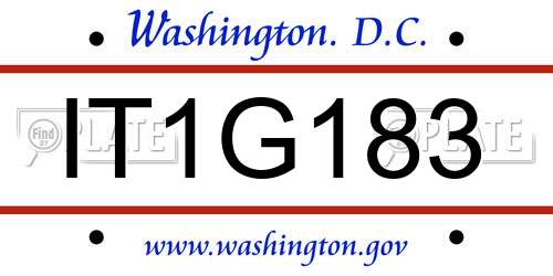 IT1G183 District Of Columbia License Plate