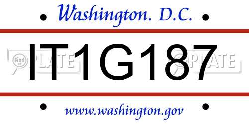 IT1G187 District Of Columbia License Plate