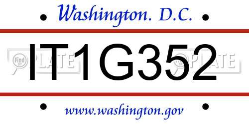 IT1G352 District Of Columbia License Plate