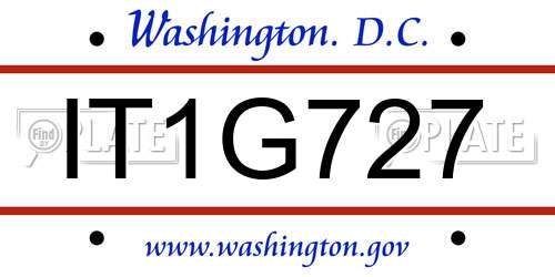 IT1G727 District Of Columbia License Plate