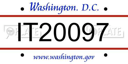 IT20097 District Of Columbia License Plate