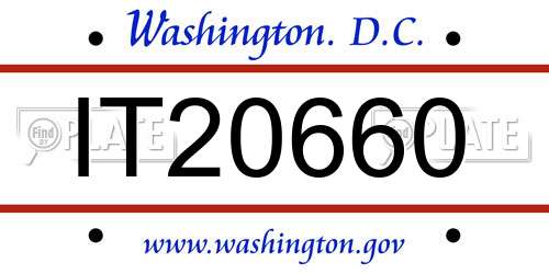 IT20660 District Of Columbia License Plate