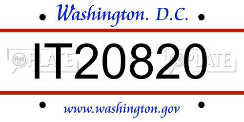 IT20820 District Of Columbia License Plate