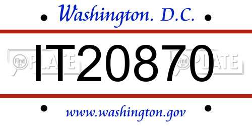 IT20870 District Of Columbia License Plate