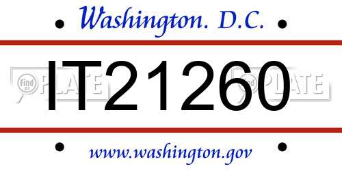 IT21260 District Of Columbia License Plate