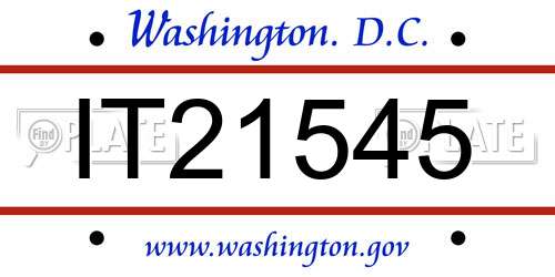 IT21545 District Of Columbia License Plate