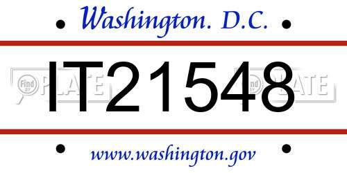 IT21548 District Of Columbia License Plate