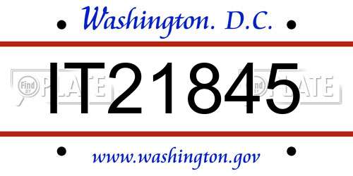 IT21845 District Of Columbia License Plate
