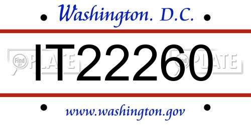 IT22260 District Of Columbia License Plate