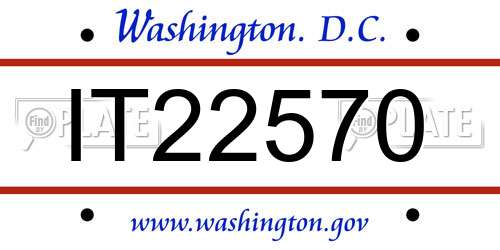 IT22570 District Of Columbia License Plate
