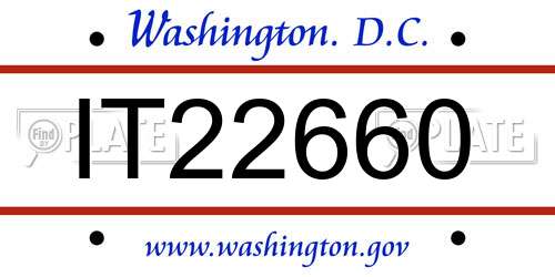 IT22660 District Of Columbia License Plate