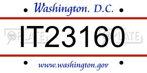 IT23160 District Of Columbia License Plate