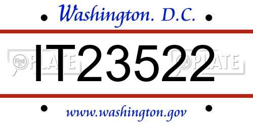 IT23522 District Of Columbia License Plate