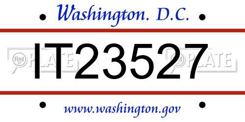 IT23527 District Of Columbia License Plate