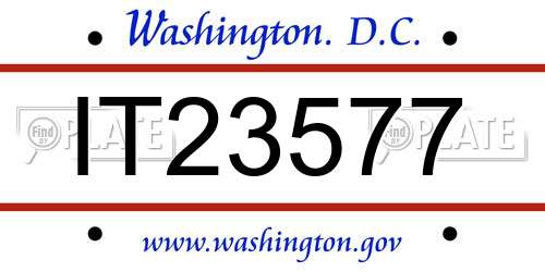 IT23577 District Of Columbia License Plate
